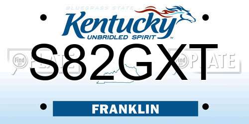 S82GXT Kentucky License Plate