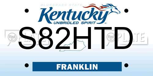 S82HTD Kentucky License Plate