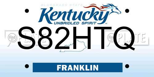 S82HTQ Kentucky License Plate