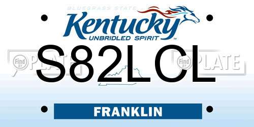 S82LCL Kentucky License Plate