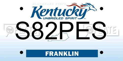 S82PES Kentucky License Plate