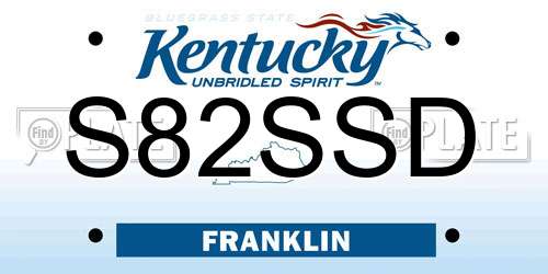S82SSD Kentucky License Plate