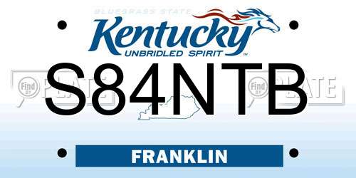 S84NTB Kentucky License Plate