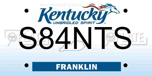 S84NTS Kentucky License Plate