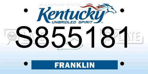 S855181 Kentucky License Plate