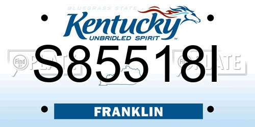 S85518I Kentucky License Plate