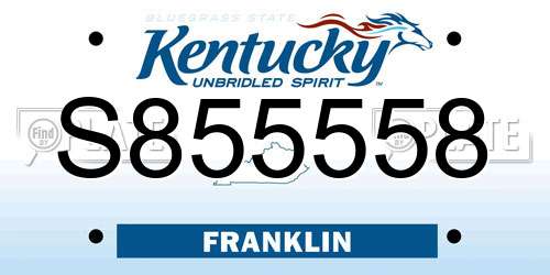 S855558 Kentucky License Plate