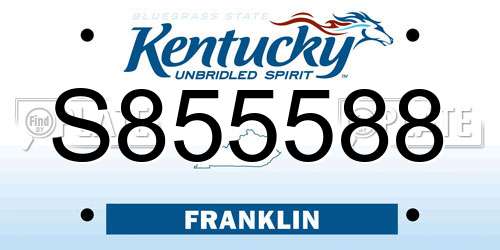 S855588 Kentucky License Plate