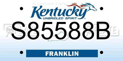 S85588B Kentucky License Plate