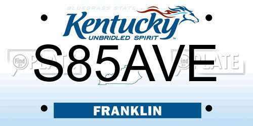 S85AVE Kentucky License Plate