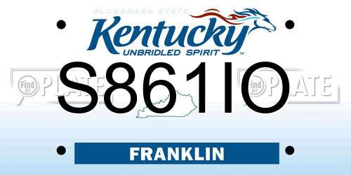 S861IO Kentucky License Plate