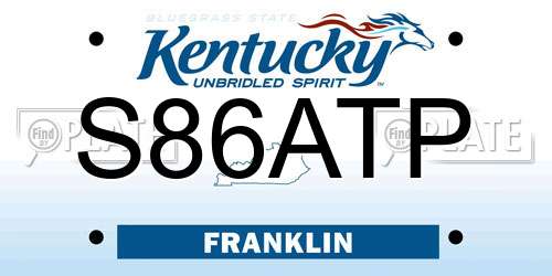 S86ATP Kentucky License Plate