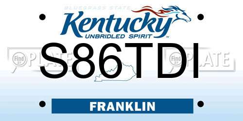 S86TDI Kentucky License Plate