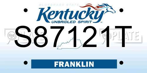 S87121T Kentucky License Plate