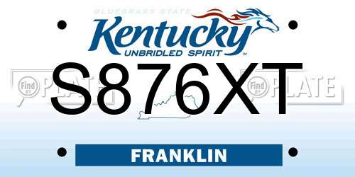 S876XT Kentucky License Plate