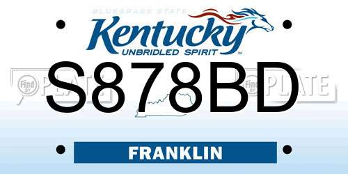 S878BD Kentucky License Plate