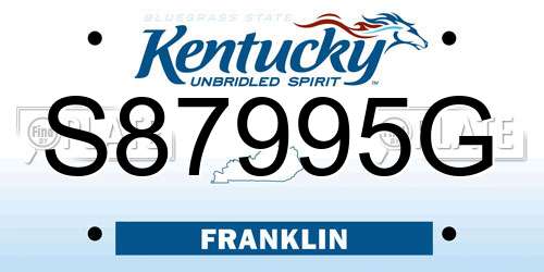 S87995G Kentucky License Plate