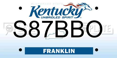 S87BBO Kentucky License Plate