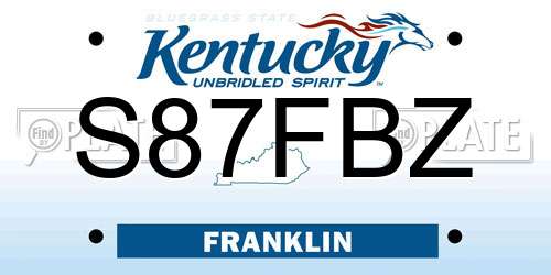 S87FBZ Kentucky License Plate