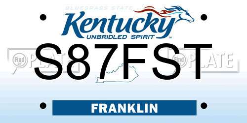 S87FST Kentucky License Plate