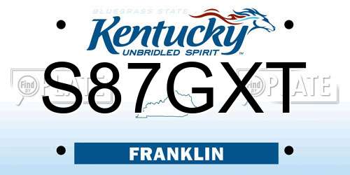 S87GXT Kentucky License Plate