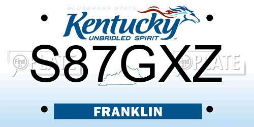 S87GXZ Kentucky License Plate