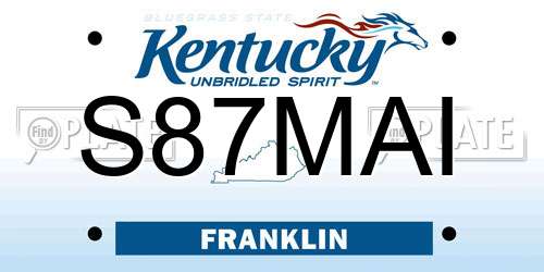 S87MAI Kentucky License Plate