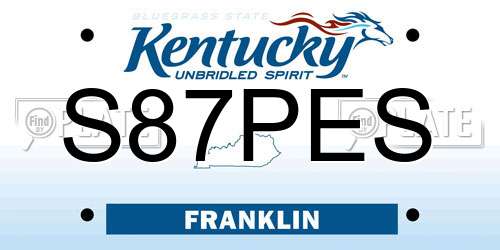 S87PES Kentucky License Plate