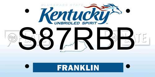 S87RBB Kentucky License Plate