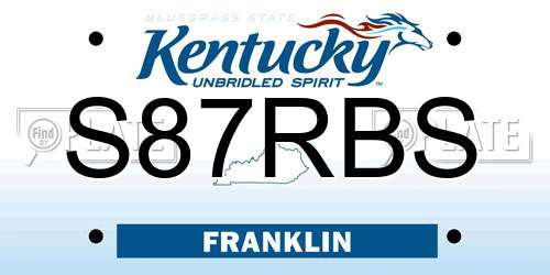S87RBS Kentucky License Plate