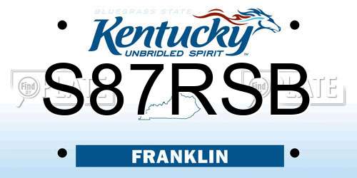 S87RSB Kentucky License Plate