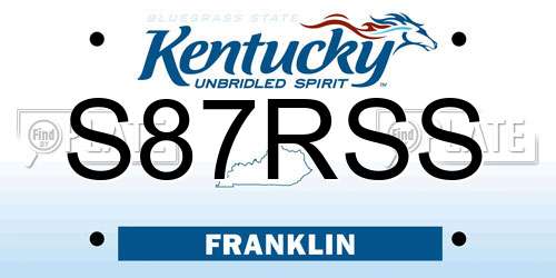 S87RSS Kentucky License Plate