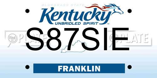 S87SIE Kentucky License Plate