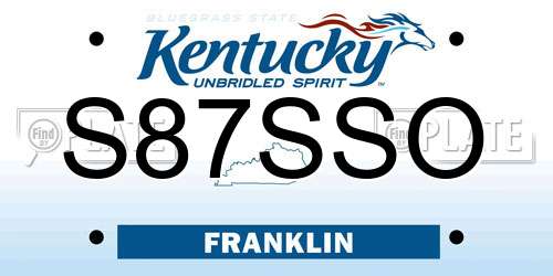 S87SSO Kentucky License Plate