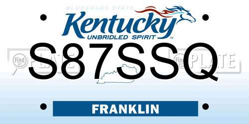 S87SSQ Kentucky License Plate