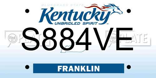 S884VE Kentucky License Plate