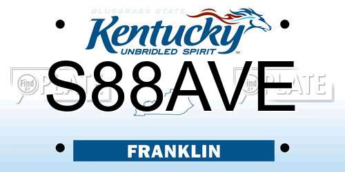 S88AVE Kentucky License Plate