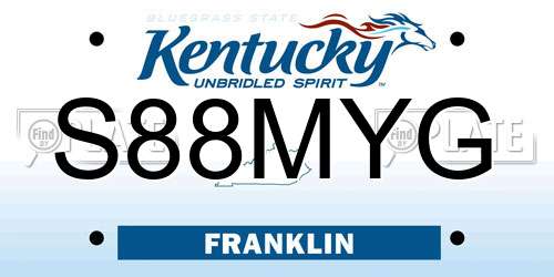 S88MYG Kentucky License Plate