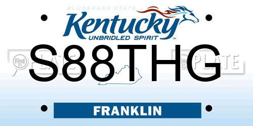S88THG Kentucky License Plate