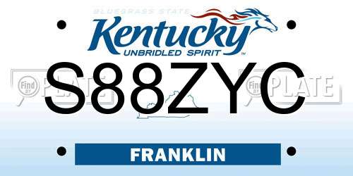 S88ZYC Kentucky License Plate