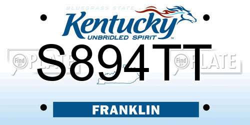 S894TT Kentucky License Plate