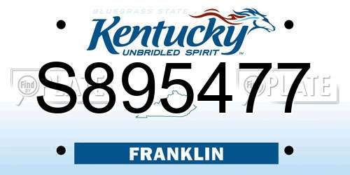 S895477 Kentucky License Plate