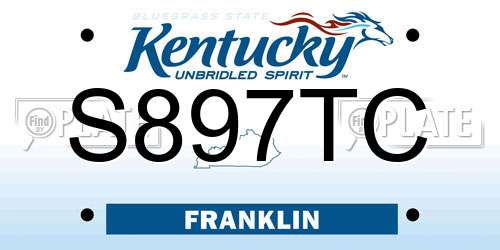 S897TC Kentucky License Plate