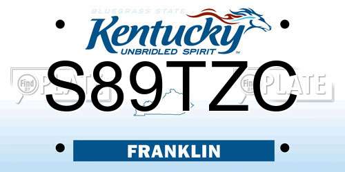 S89TZC Kentucky License Plate