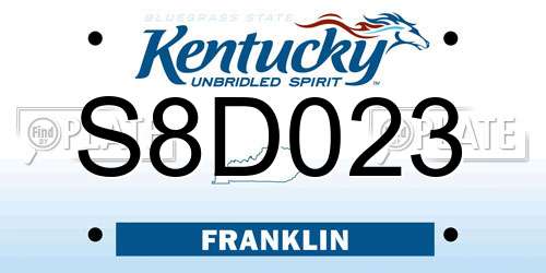 S8D023 Kentucky License Plate