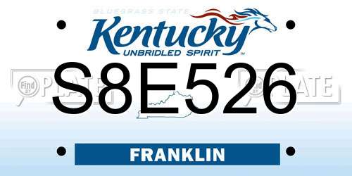 S8E526 Kentucky License Plate
