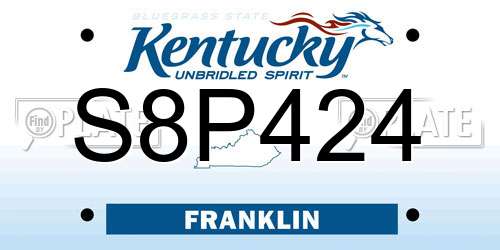 S8P424 Kentucky License Plate