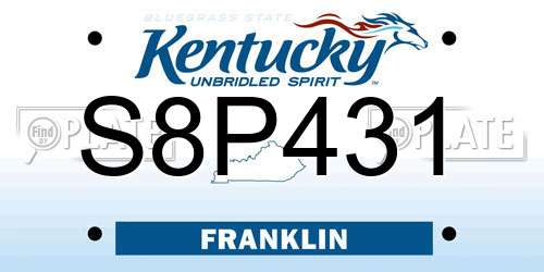 S8P431 Kentucky License Plate