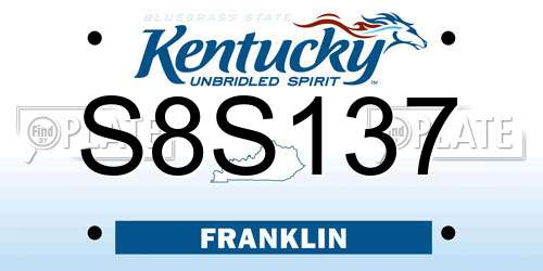 S8S137 Kentucky License Plate