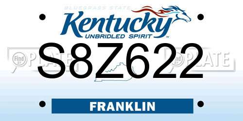 S8Z622 Kentucky License Plate